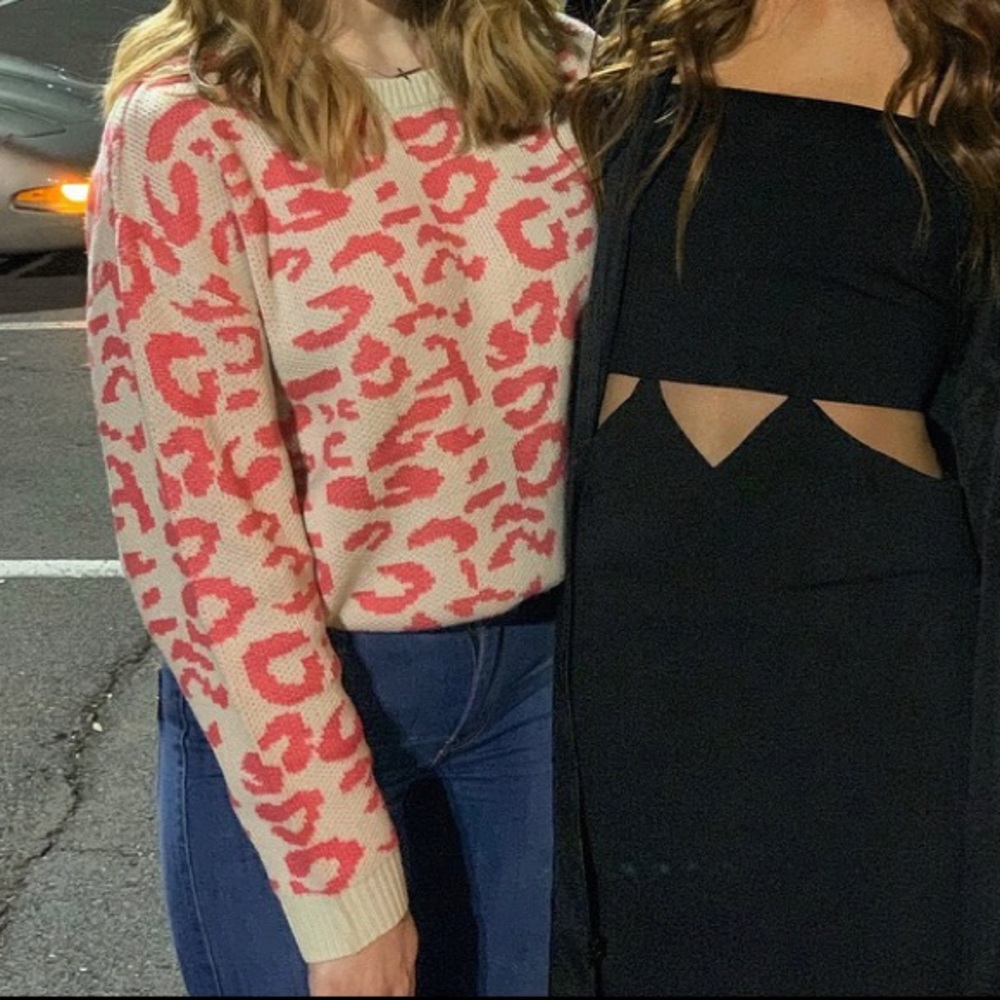 Pink Cheetah Sweater